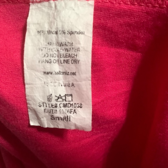 Hello Miz hot pink fuchsia jersey knot front maternity nursing dress S - Picture 6 of 6